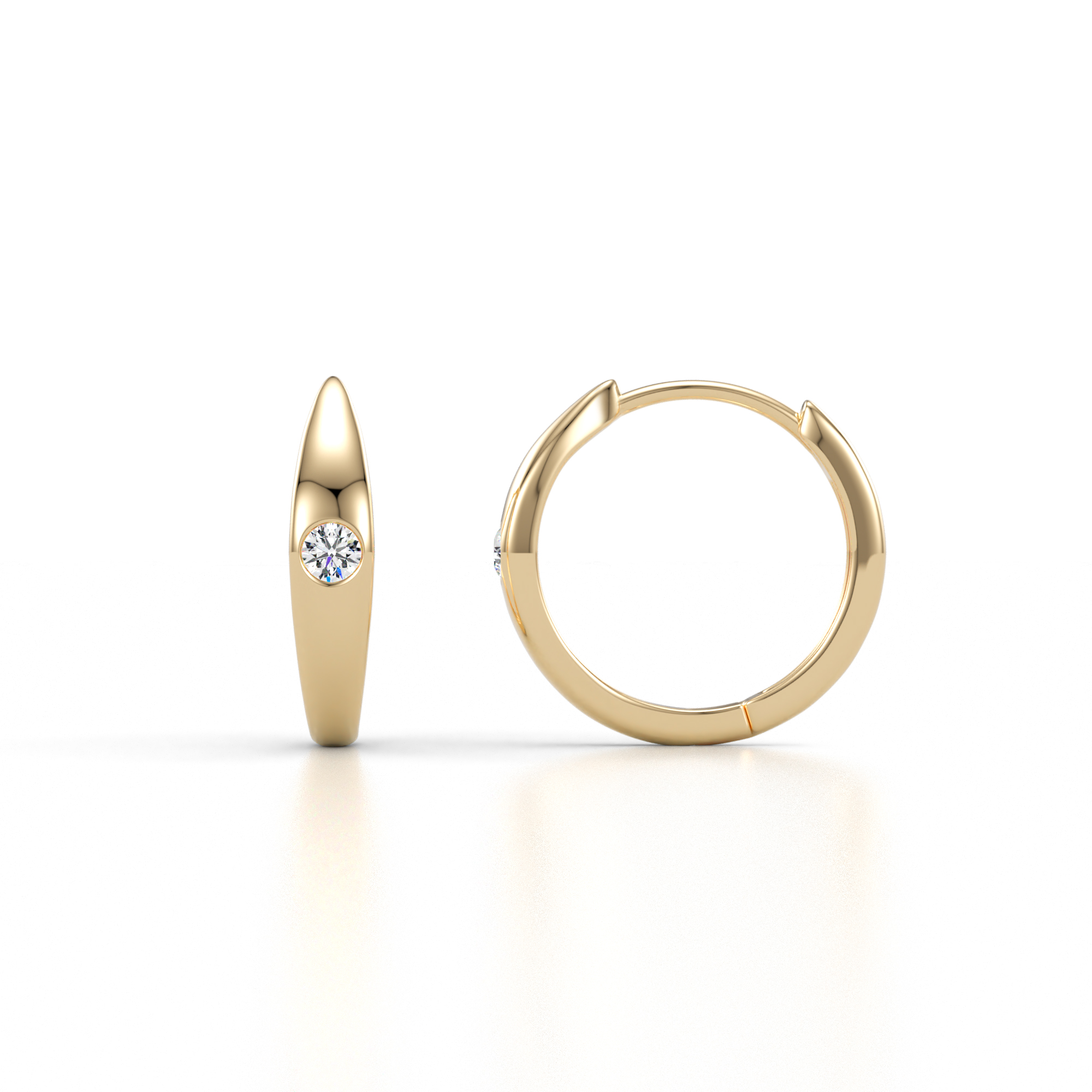 Anissa Natural Diamond Dome Women Huggie Earrings 