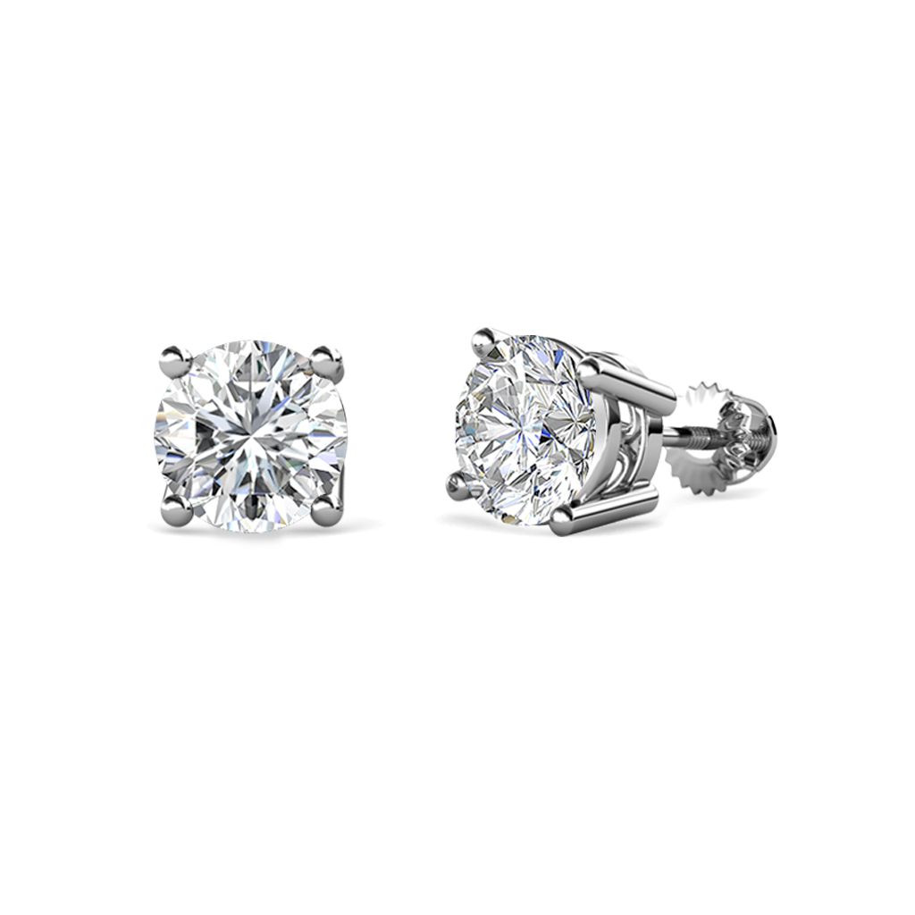 Alina IGI Certified Round Lab Grown Diamond (5.80 mm) Solitaire Stud Earrings 