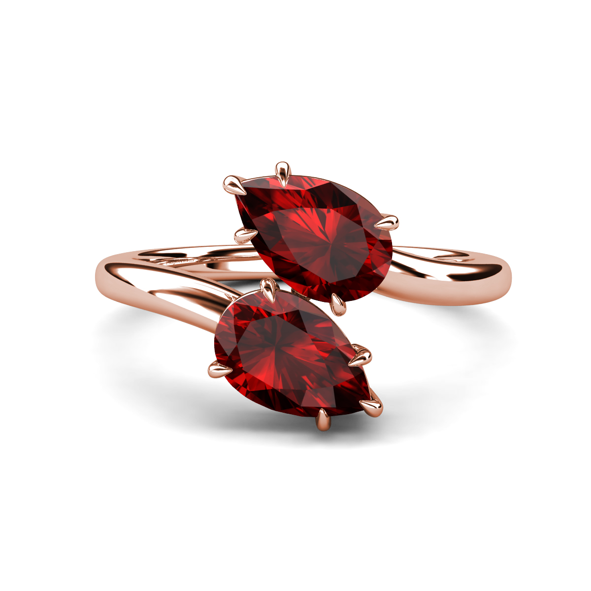 Amoura 3.20 ctw Pear Shape Red Garnet Women Toi Et Moi Engagement Ring 