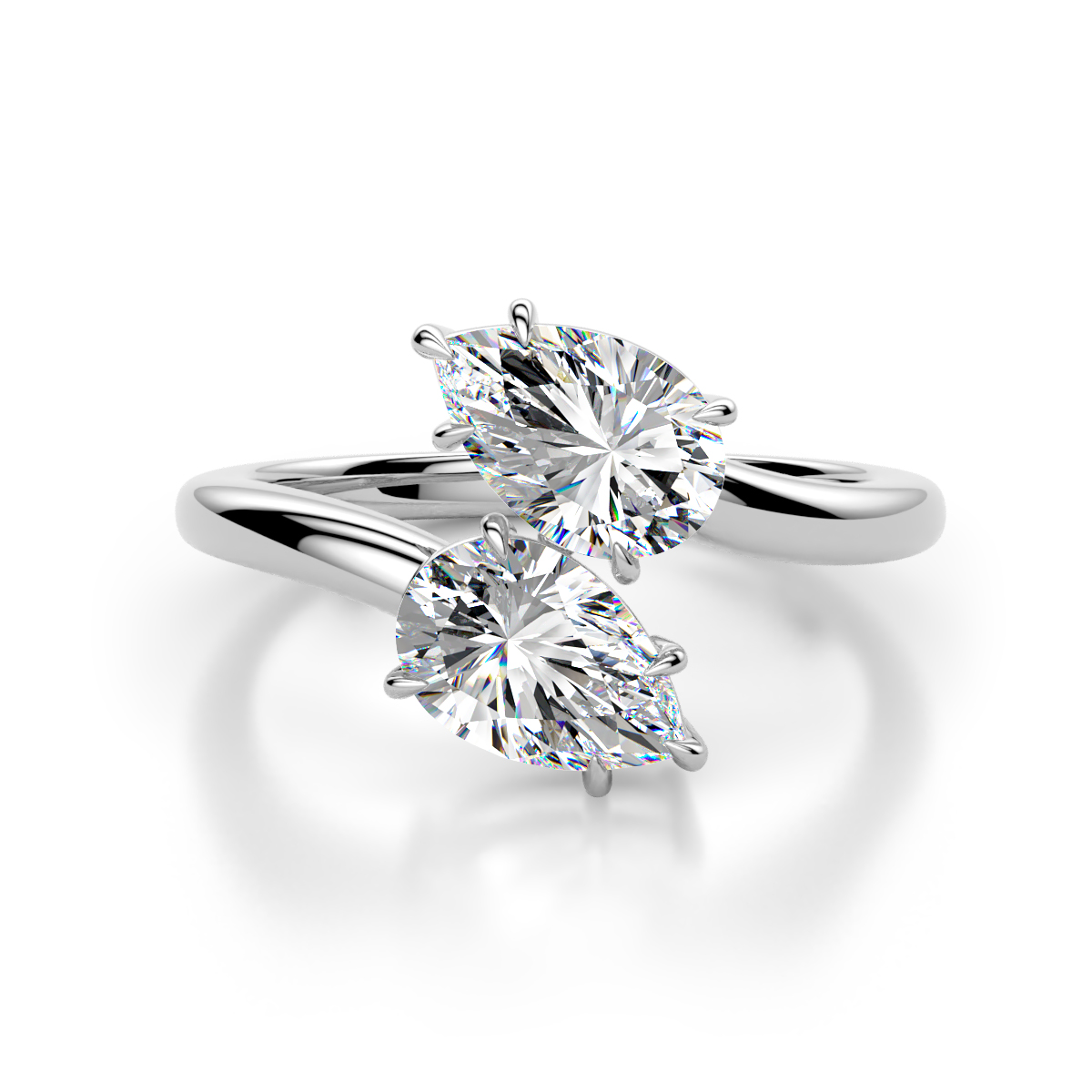 Amoura 4.00 ctw IGI Certified Pear Shape Lab Grown Diamond Women Toi Et Moi Engagement Ring 