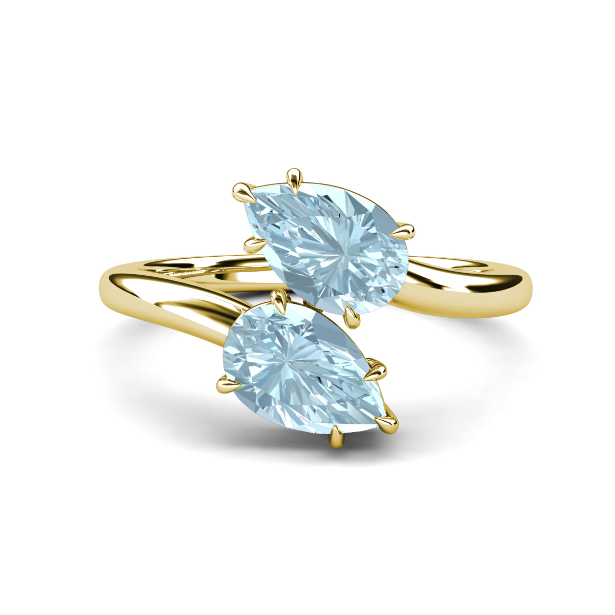 Amoura 2.40 ctw Pear Shape Aquamarine Women Toi Et Moi Engagement Ring 