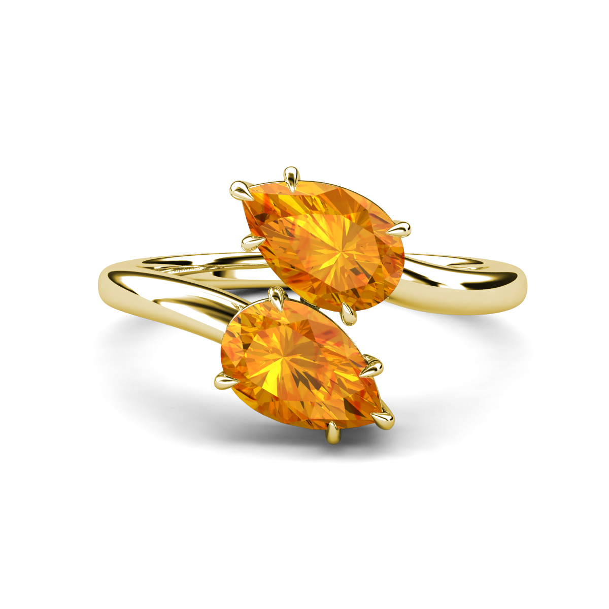 Amoura 2.40 ctw Pear Shape Citrine Women Toi Et Moi Engagement Ring 