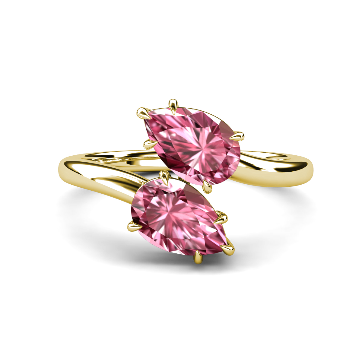 Amoura 3.00 ctw Pear Shape Pink Tourmaline Women Toi Et Moi Engagement Ring 