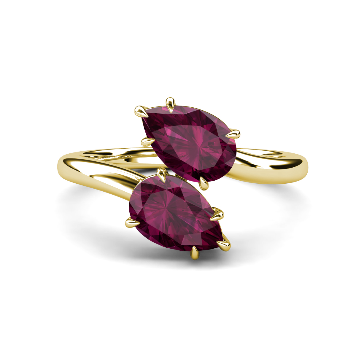 Amoura 2.90 ctw Pear Shape Rhodolite Garnet Women Toi Et Moi Engagement Ring 