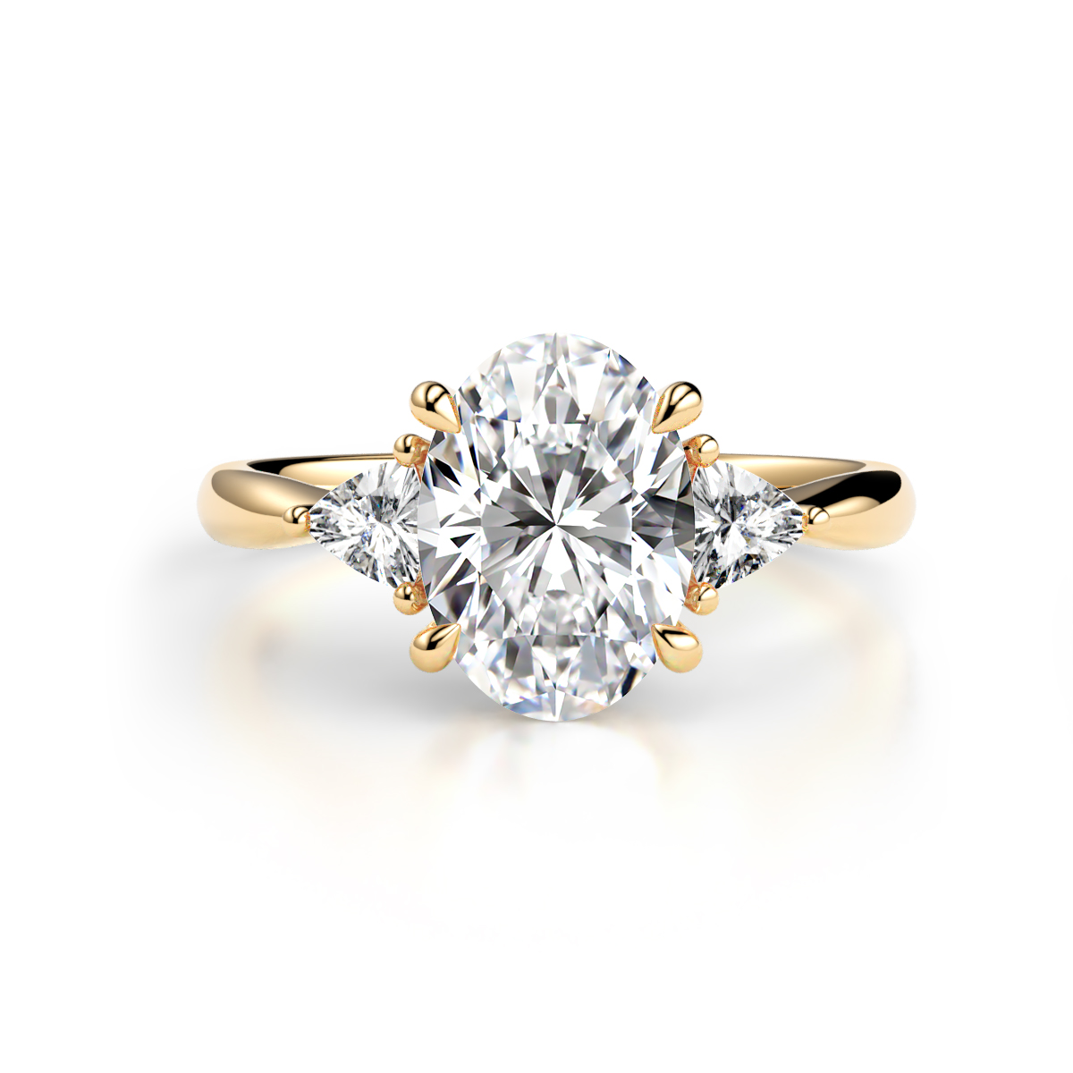 Evelyn 2.30 ctw IGI Certified Oval Shape Lab Grown Diamond (VS1/E) accented Lab Grown Diamond Women Three Stone Engagement Ring 