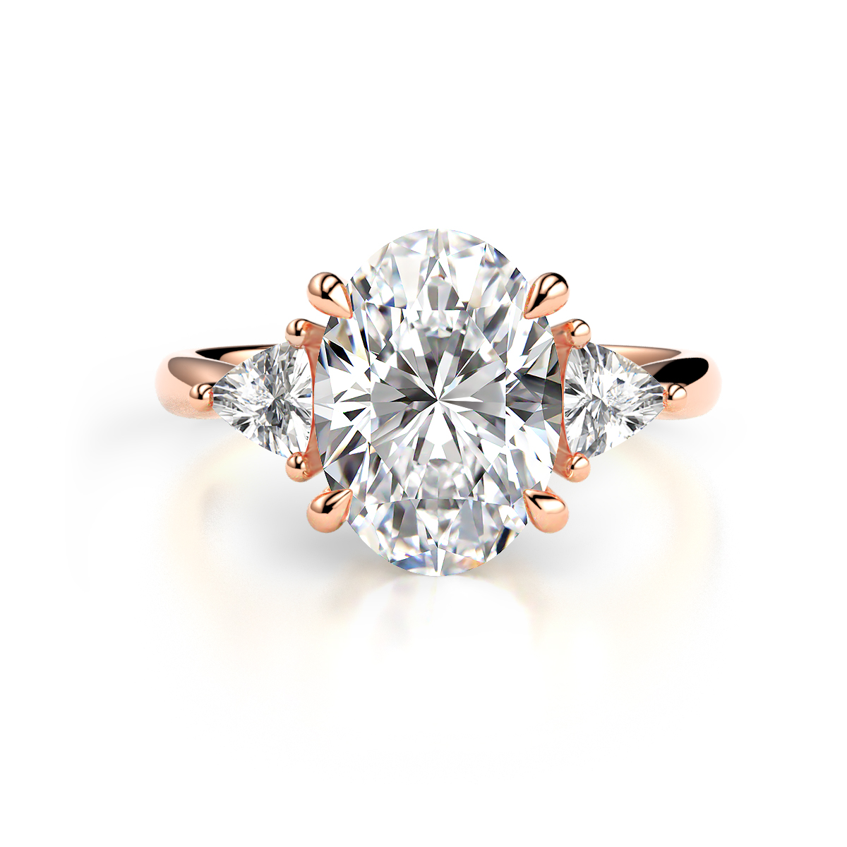 Evelyn 3.40 ctw IGI Certified Oval Shape Lab Grown Diamond (VS1/E) accented Lab Grown Diamond Women Three Stone Engagement Ring 