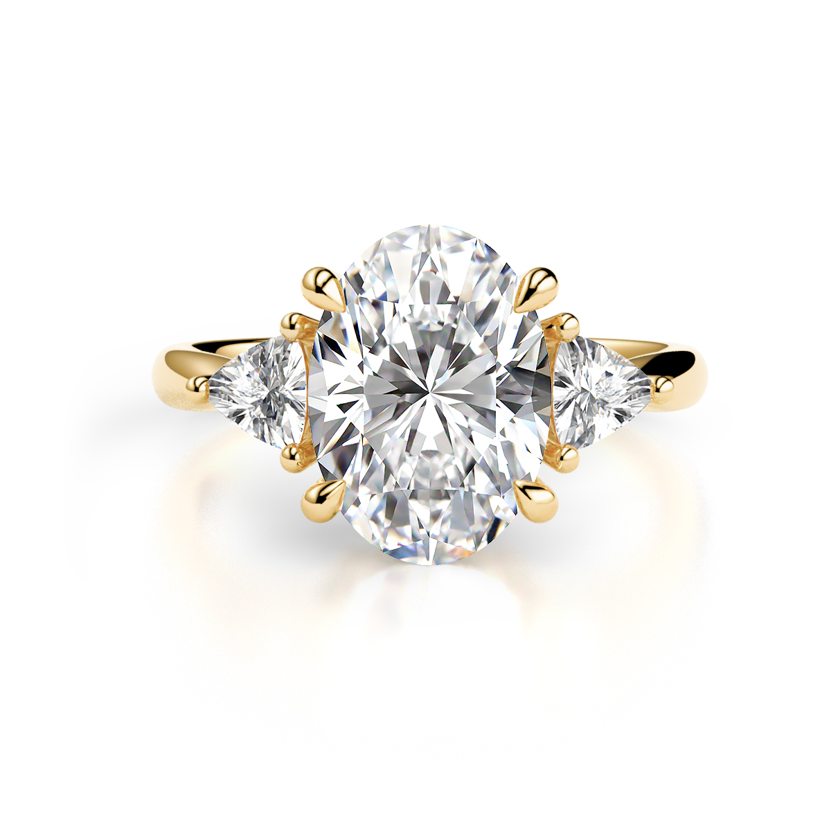 Evelyn 3.40 ctw IGI Certified Oval Shape Lab Grown Diamond (VS1/E) accented Lab Grown Diamond Women Three Stone Engagement Ring 