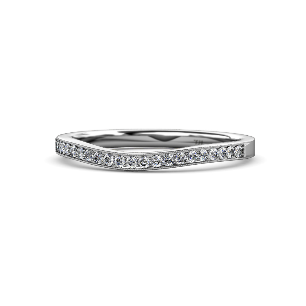 Freya Curved Wedding Band Accented Lab Grown Diamonds 