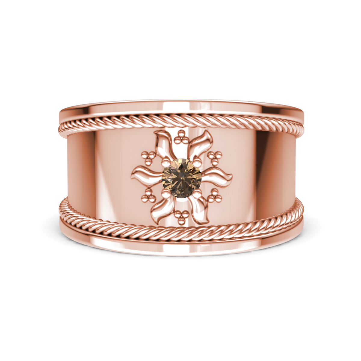 Kiran @Totalcarat ctw Celestial Bloom Smoky Quartz Cocktail Ring 