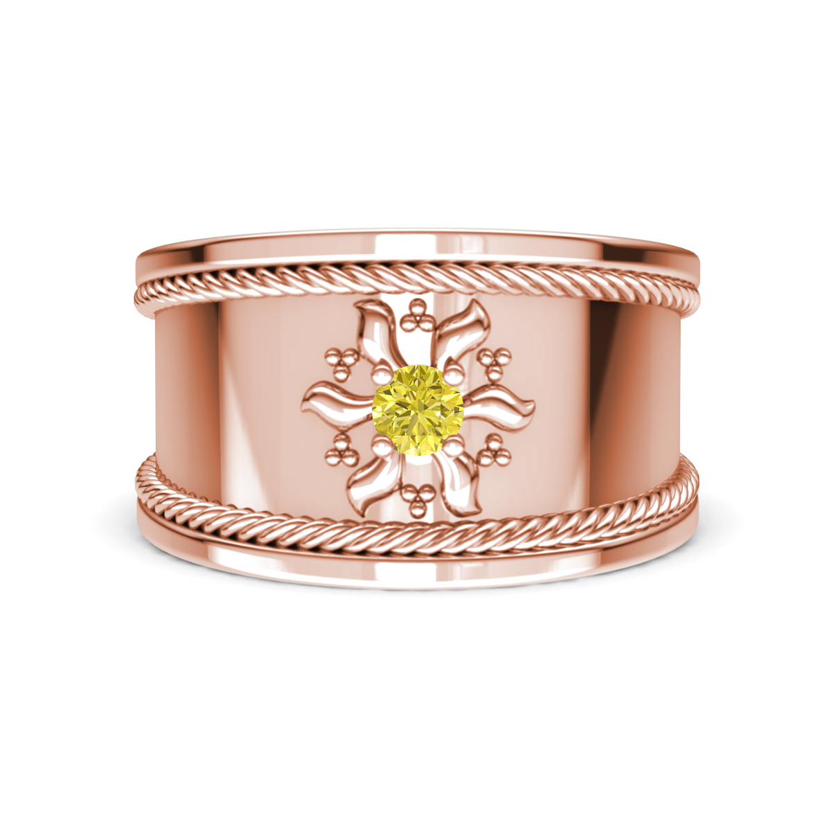 Kiran @Totalcarat ctw Celestial Bloom Yellow Diamond Cocktail Ring 