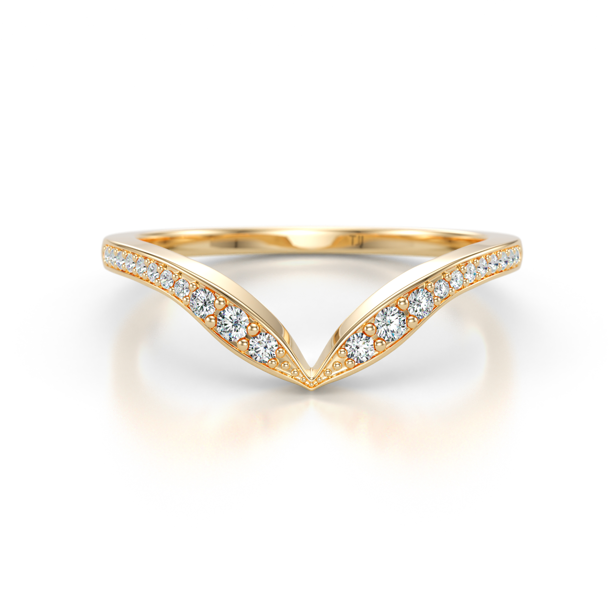 Zola Curved Wedding Band Accented Natural Diamonds  