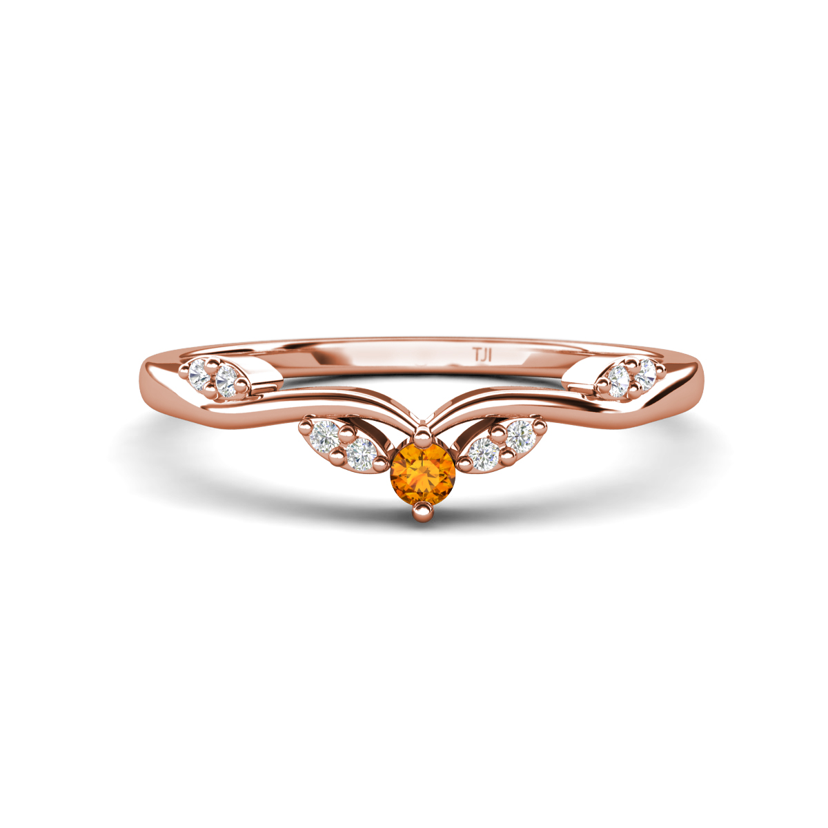 Brielle Citrine accented Lab Grown Diamonds Wedding Band 
