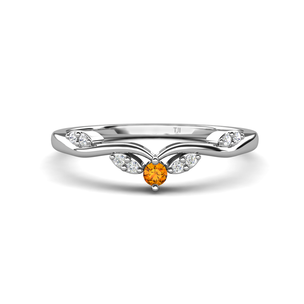 Brielle Citrine accented Lab Grown Diamonds Wedding Band 