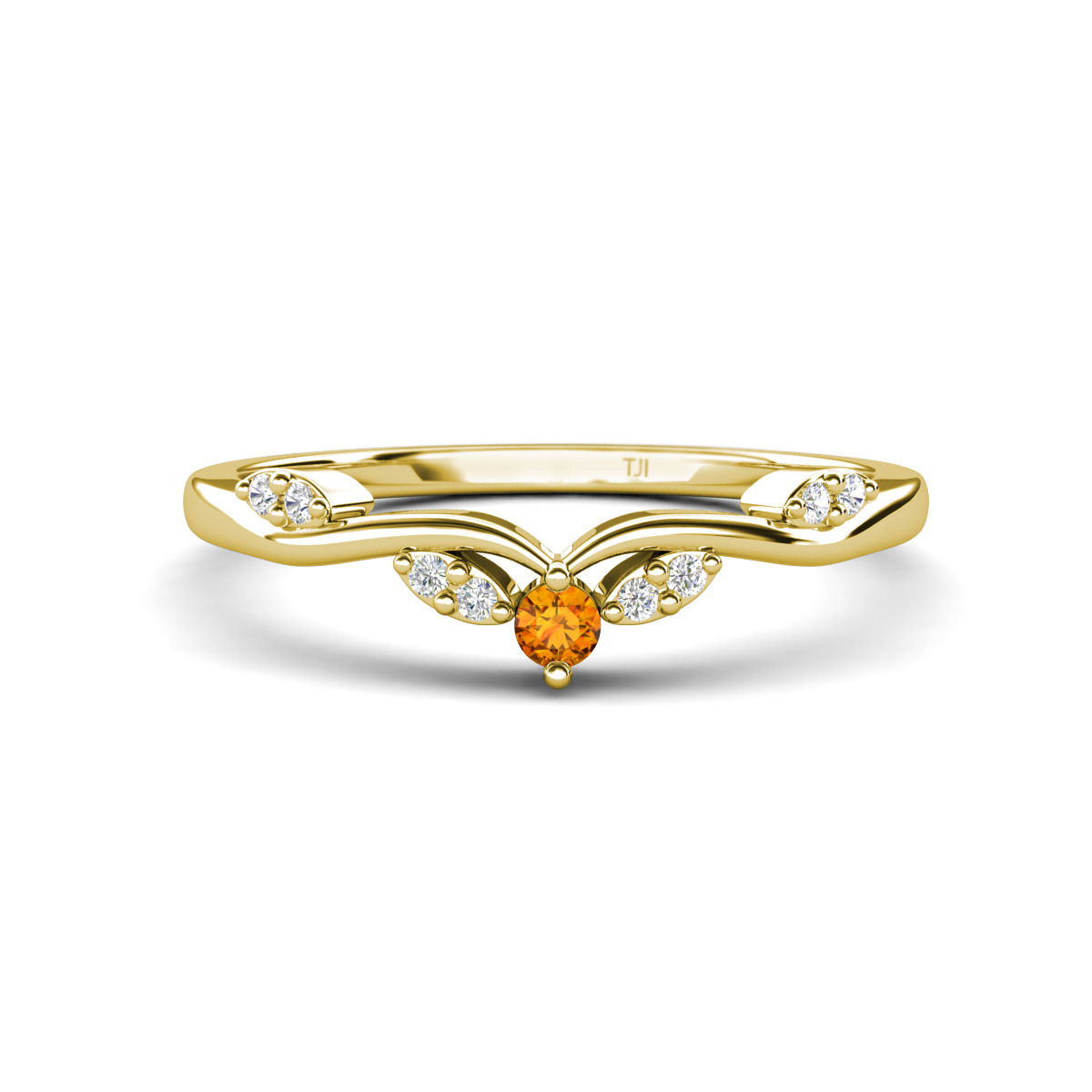 Brielle Citrine accented Lab Grown Diamonds Wedding Band 