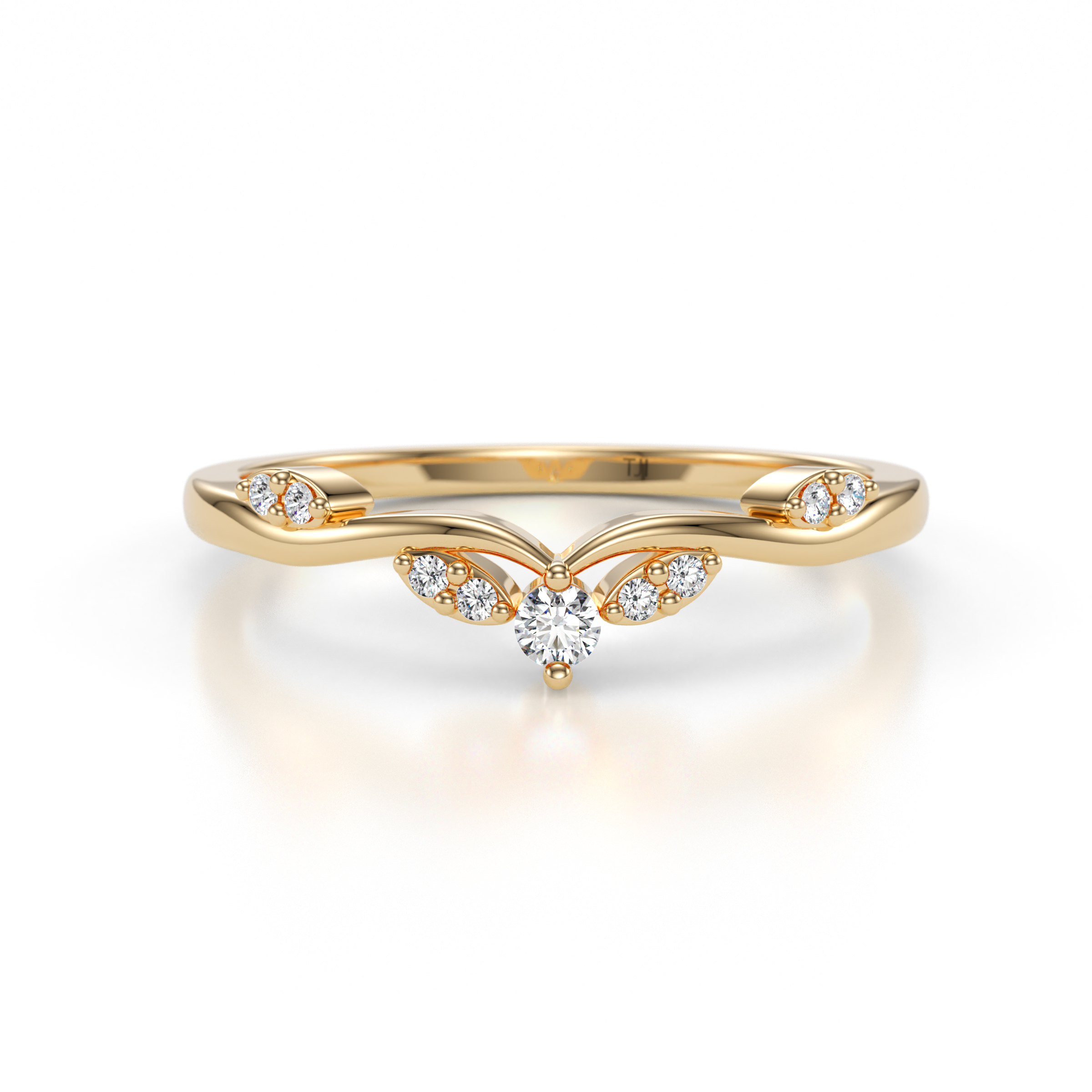 Brielle Lab Grown Diamonds Curved Wedding Band 