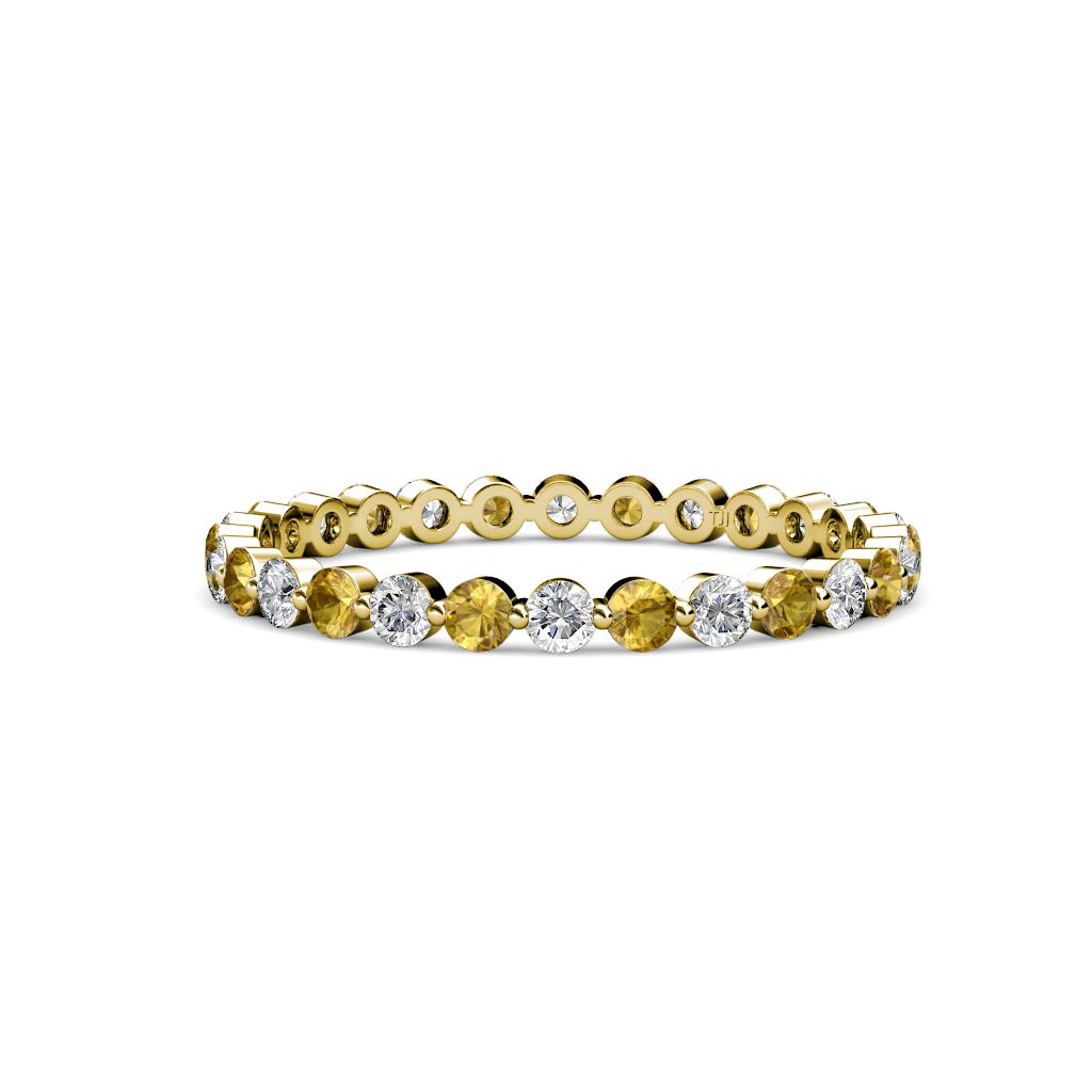 Valerie 0.94 ctw Citrine and Lab Grown Diamond (2.00 mm) Women Eternity Band 