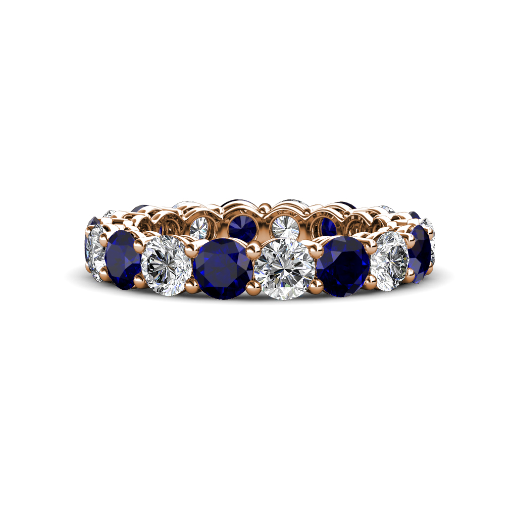 Tiffany 3.69 ctw Blue Sapphire and Diamond (3.80 mm) Eternity Band 