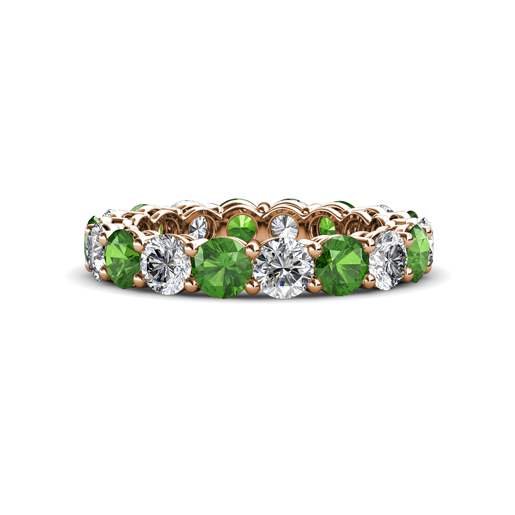 Tiffany 3.88 ctw Green Garnet and Diamond (3.80 mm) Eternity Band 