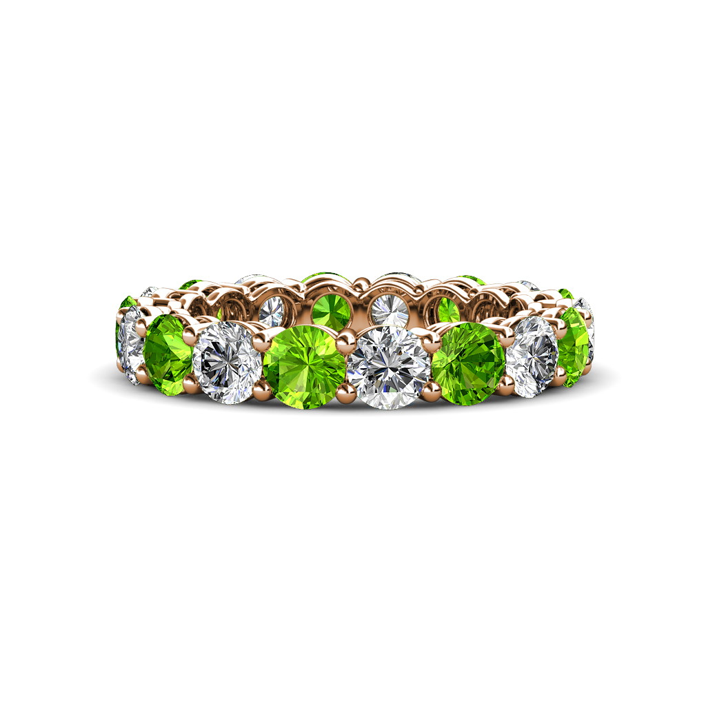 Tiffany 3.88 ctw Peridot and Diamond (3.80 mm) Eternity Band 