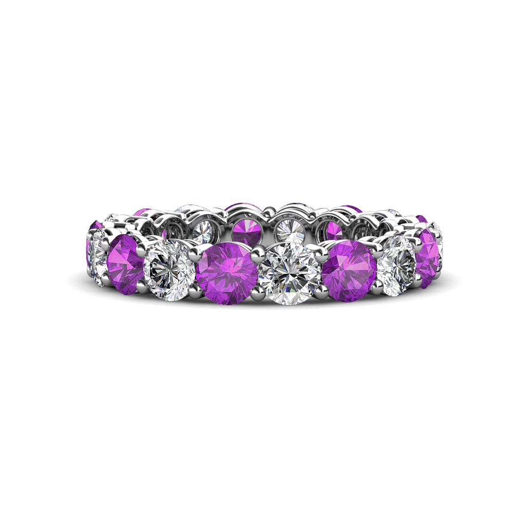 Tiffany 3.42 ctw Amethyst and Diamond (3.80 mm) Eternity Band 