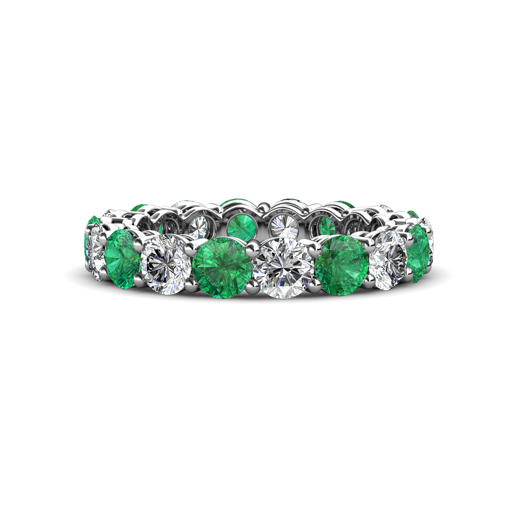 Tiffany 3.42 ctw Emerald and Diamond (3.80 mm) Eternity Band 