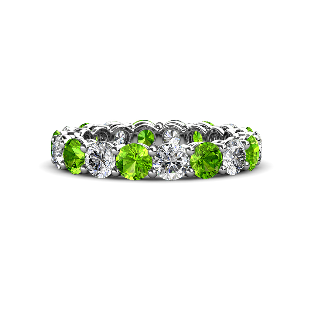Tiffany 3.88 ctw Peridot and Diamond (3.80 mm) Eternity Band 