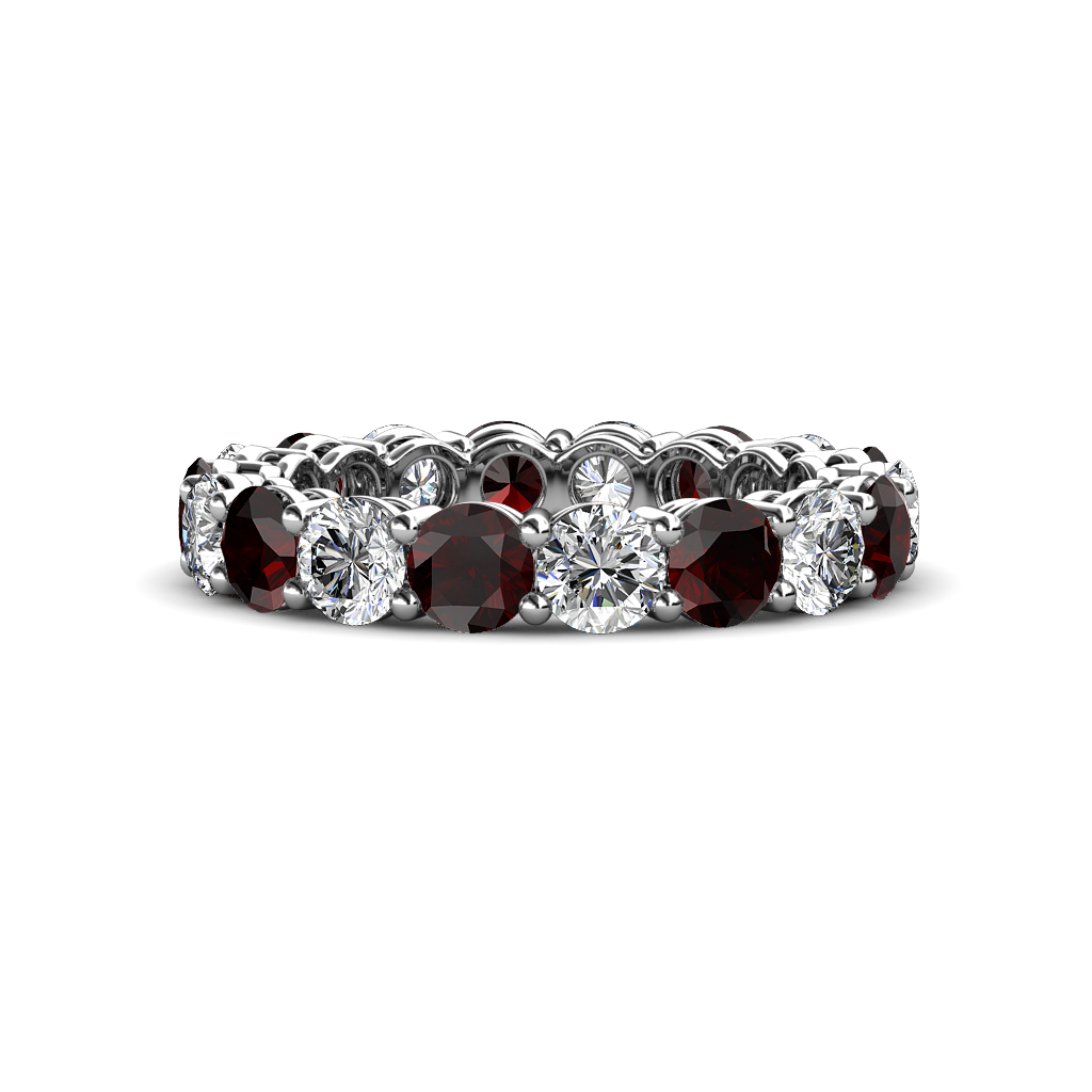 Tiffany 3.88 ctw Red Garnet and Diamond (3.80 mm) Eternity Band 