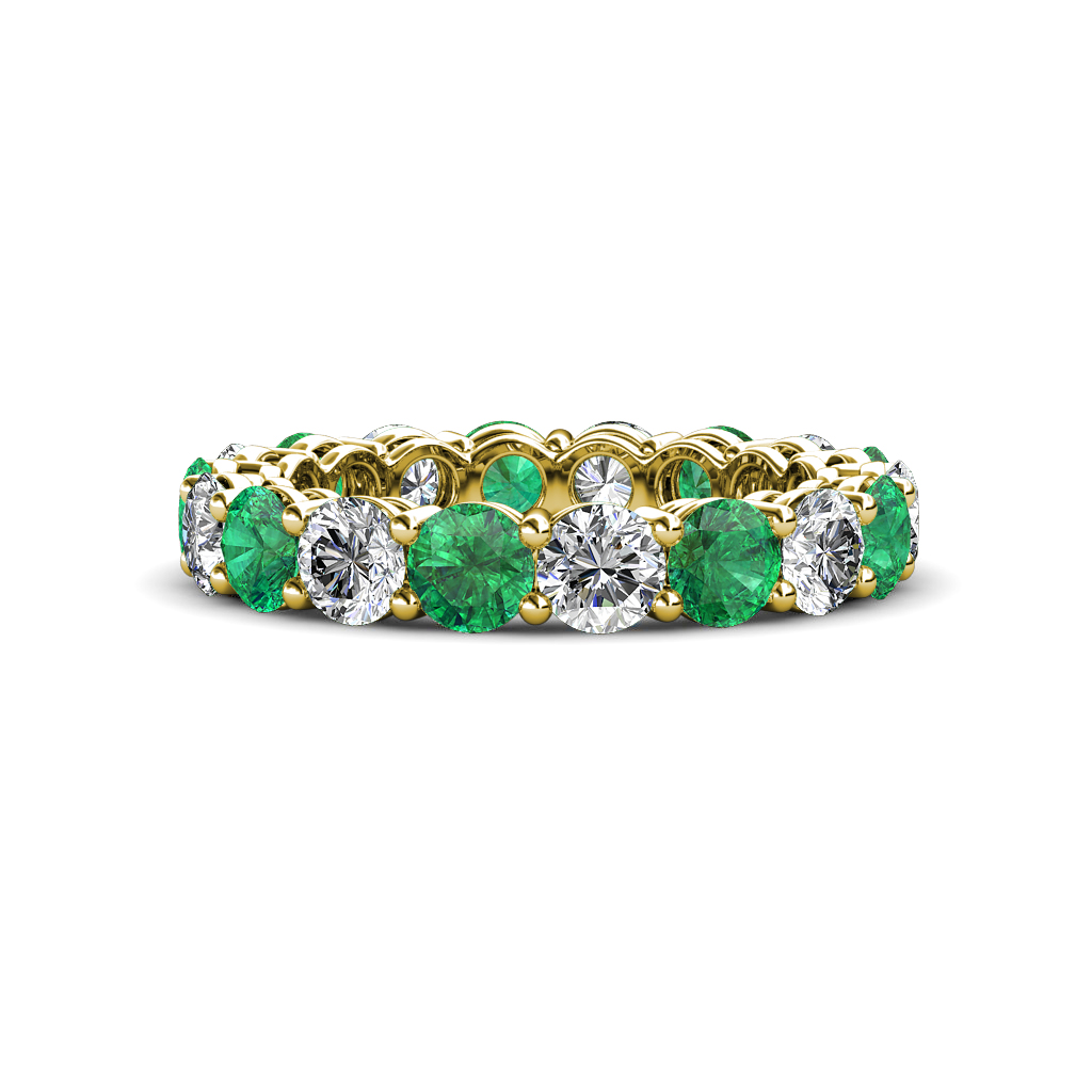 Tiffany 3.42 ctw Emerald and Diamond (3.80 mm) Eternity Band 