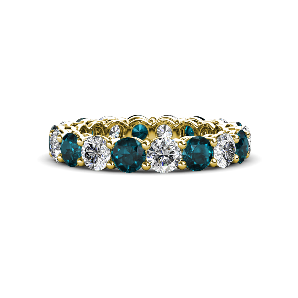 Tiffany 3.51 ctw London Blue Topaz and Diamond (3.80 mm) Eternity Band 