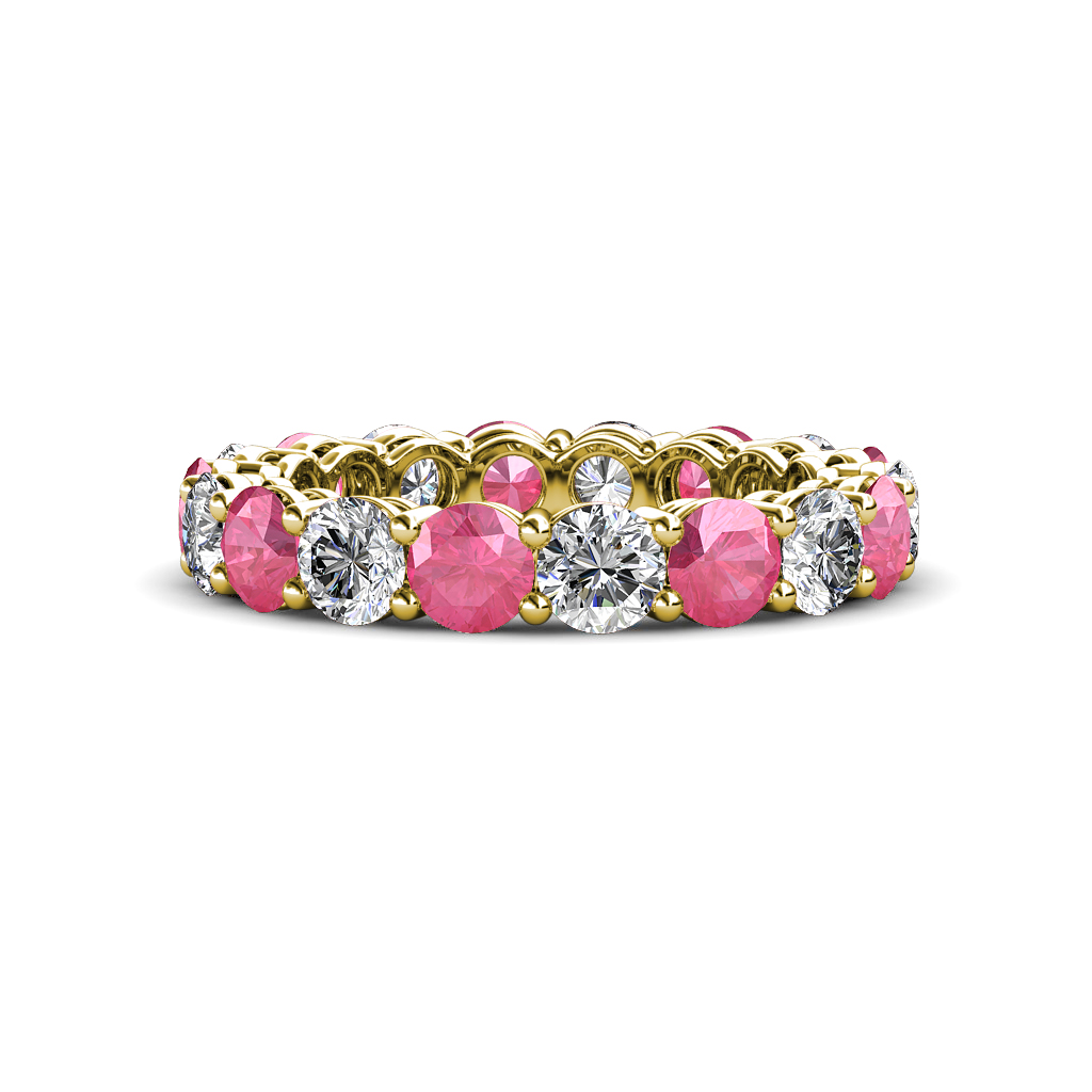 Tiffany 3.42 ctw Pink Tourmaline and Diamond (3.80 mm) Eternity Band 