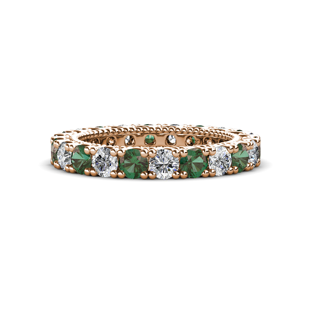 Ellen 2.15 ctw Diamond and Created Alexandrite Eternity Band 