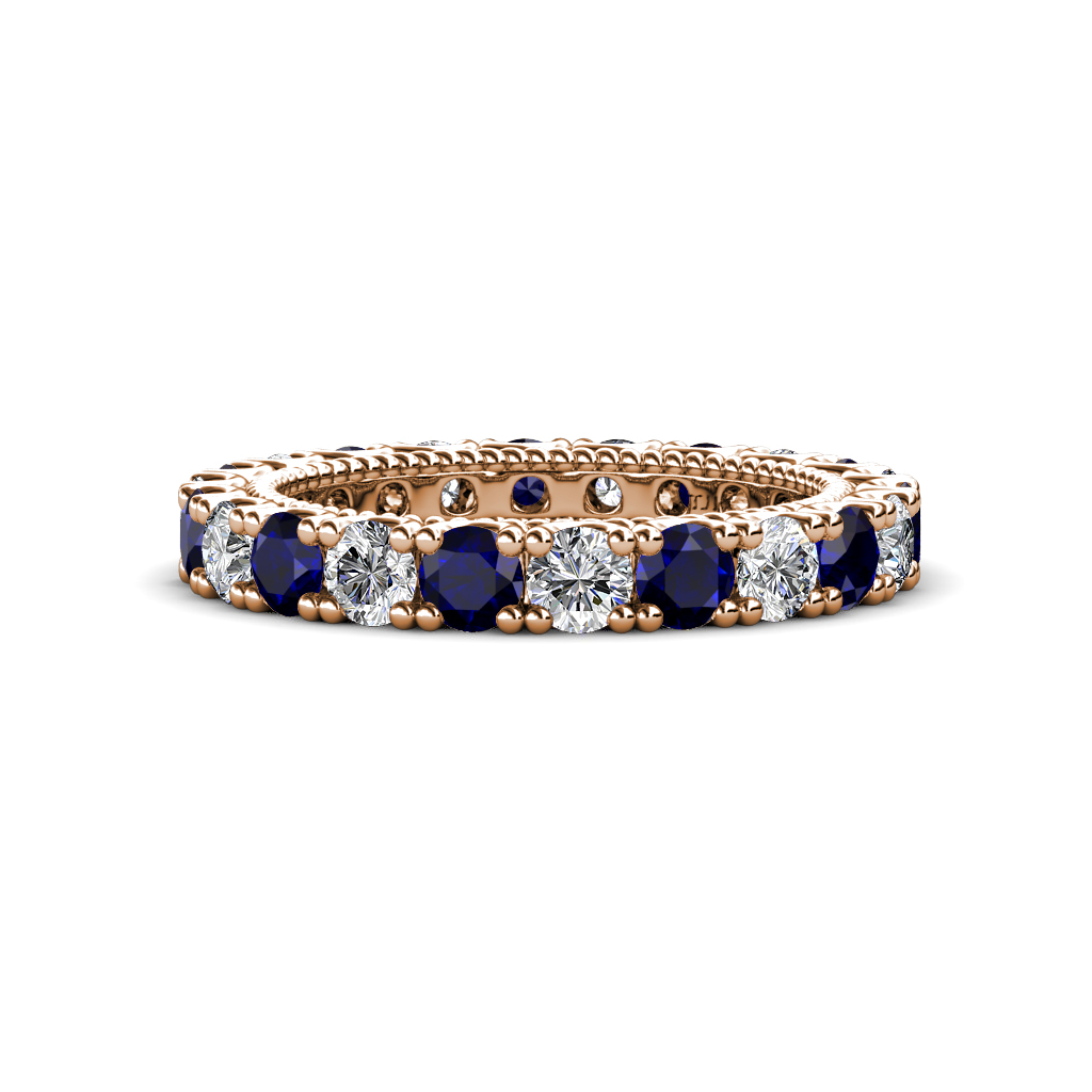 Ellen 2.20 ctw Blue Sapphire and Lab Grown Diamond Eternity Band 