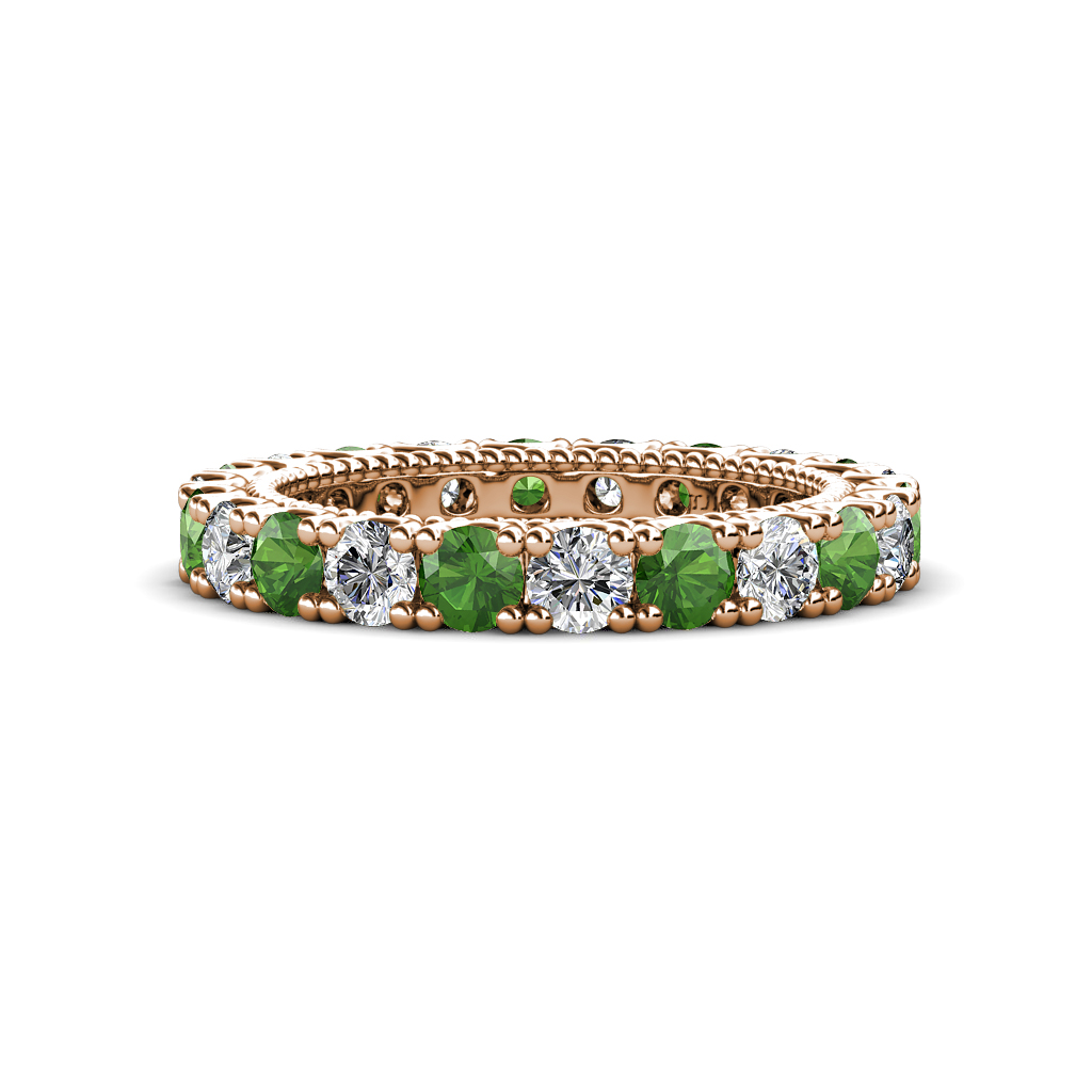 Ellen  2.15 ctw Green Garnet and Diamond Eternity Band 