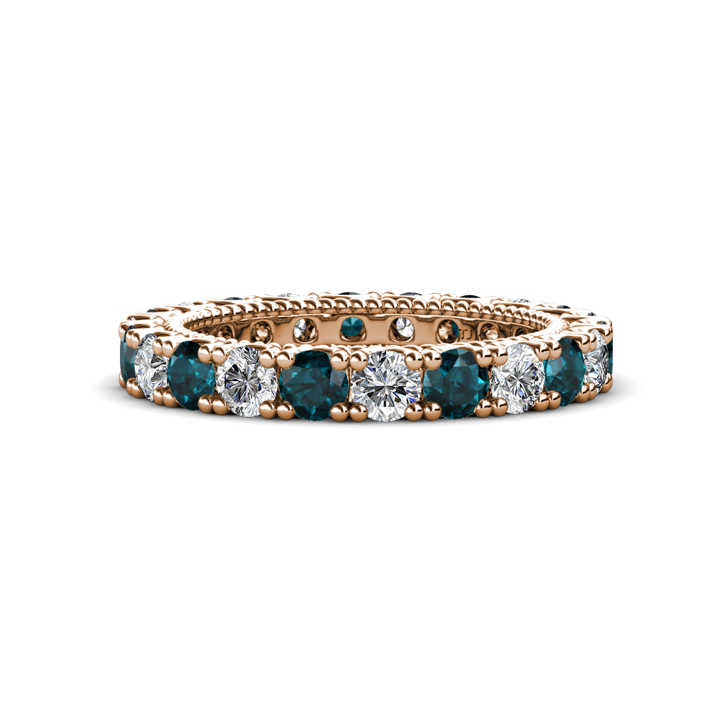 Ellen  1.98 ctw London Blue Topaz and Diamond Eternity Band 