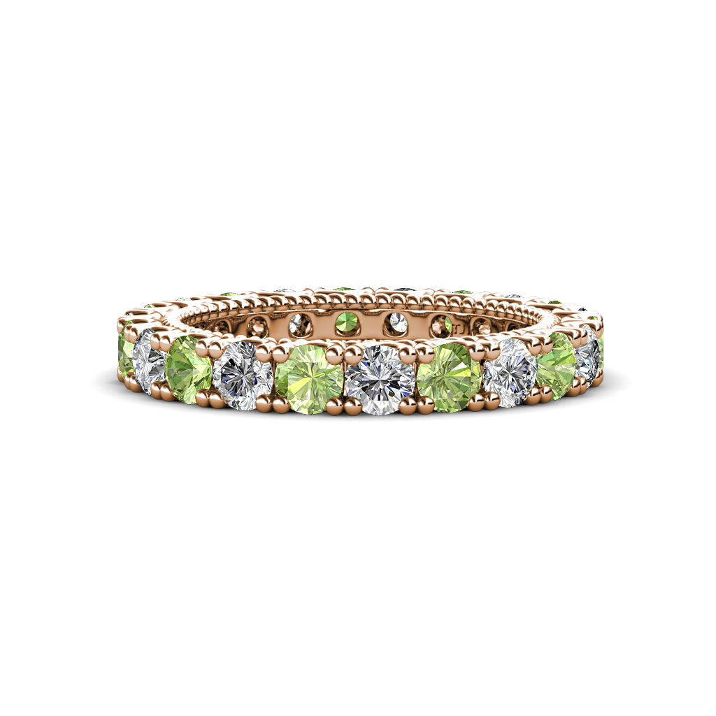 Ellen  2.15 ctw Peridot and Diamond Eternity Band 