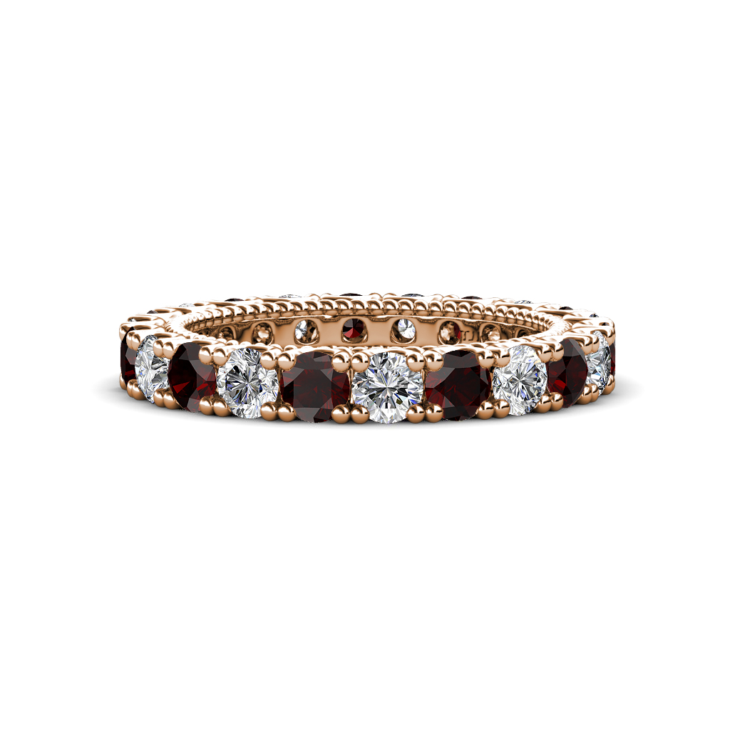 Ellen  2.15 ctw Red Garnet and Diamond Eternity Band 