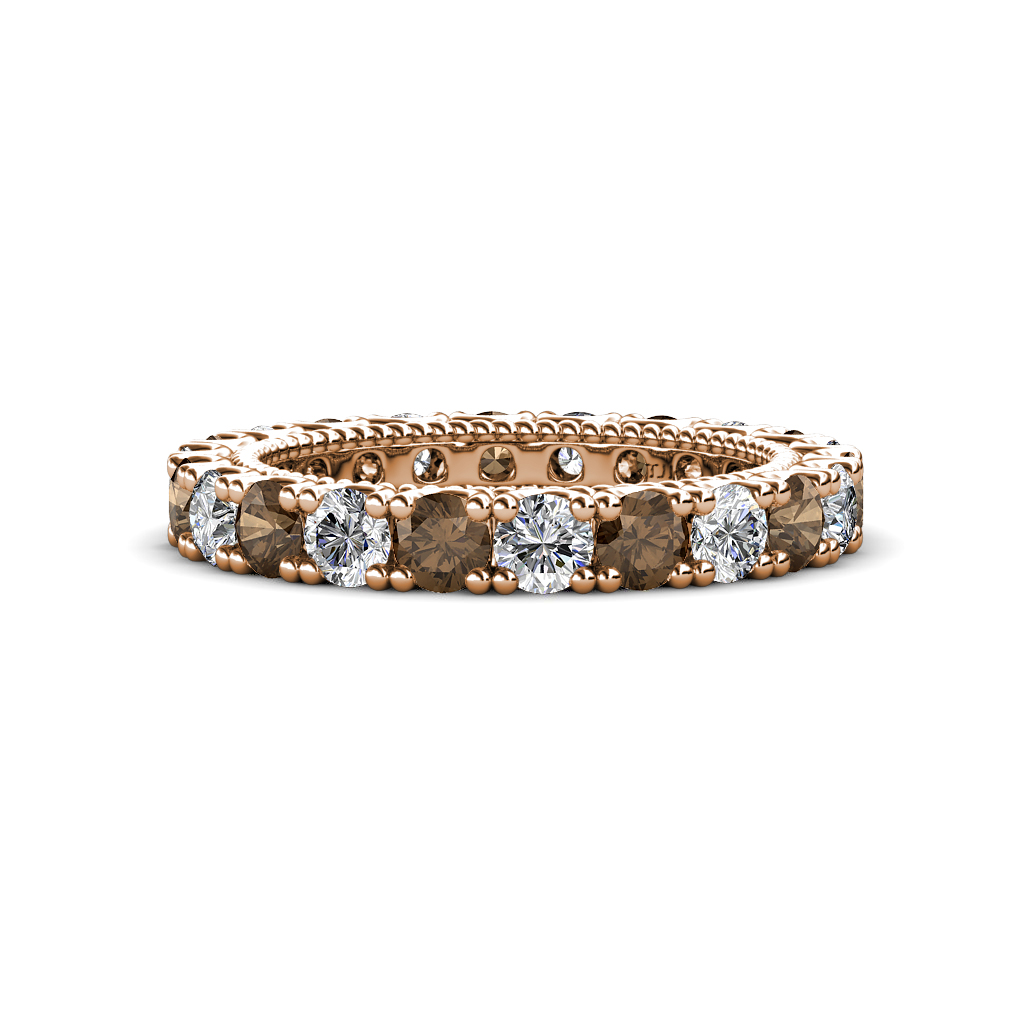Ellen  1.98 ctw Smoky Quartz and Diamond Eternity Band 