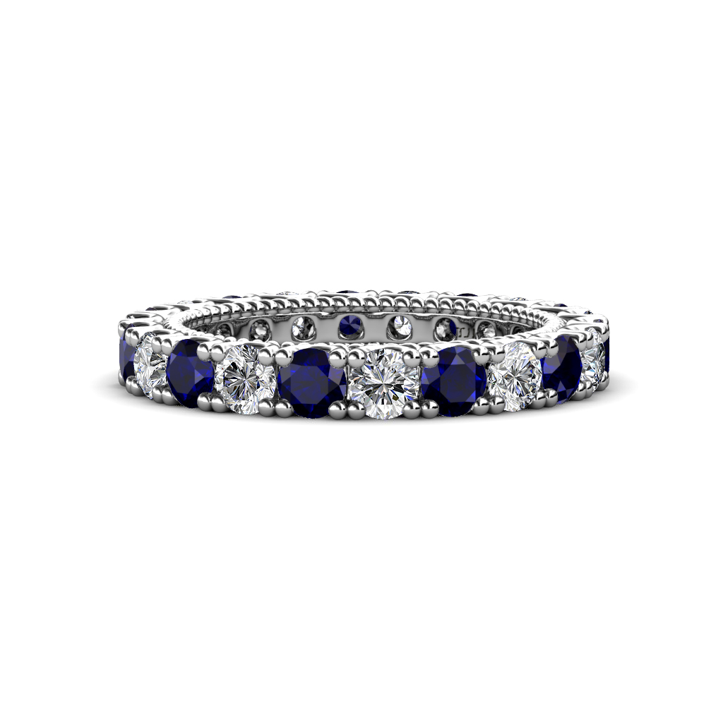 Ellen 2.20 ctw Blue Sapphire and Lab Grown Diamond Eternity Band 
