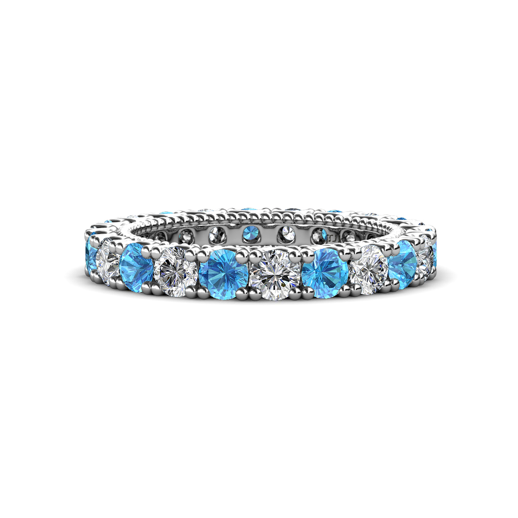 Ellen 1.98 ctw Blue Topaz and Lab Grown Diamond Eternity Band 