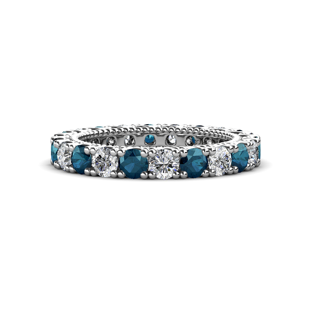 Ellen 1.98 ctw Blue and White Diamond Eternity Band 