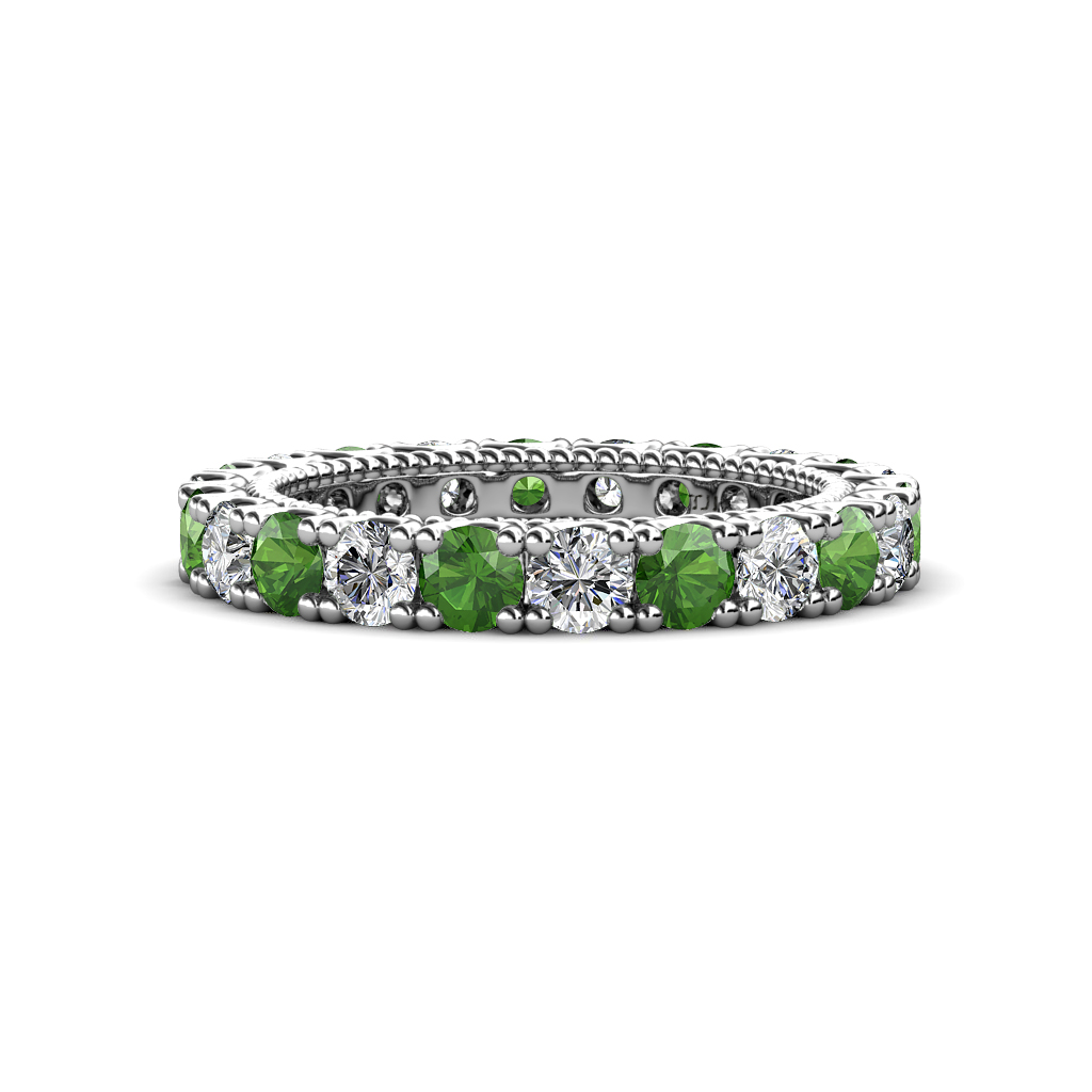 Ellen 2.15 ctw Green Garnet and Lab Grown Diamond Eternity Band 