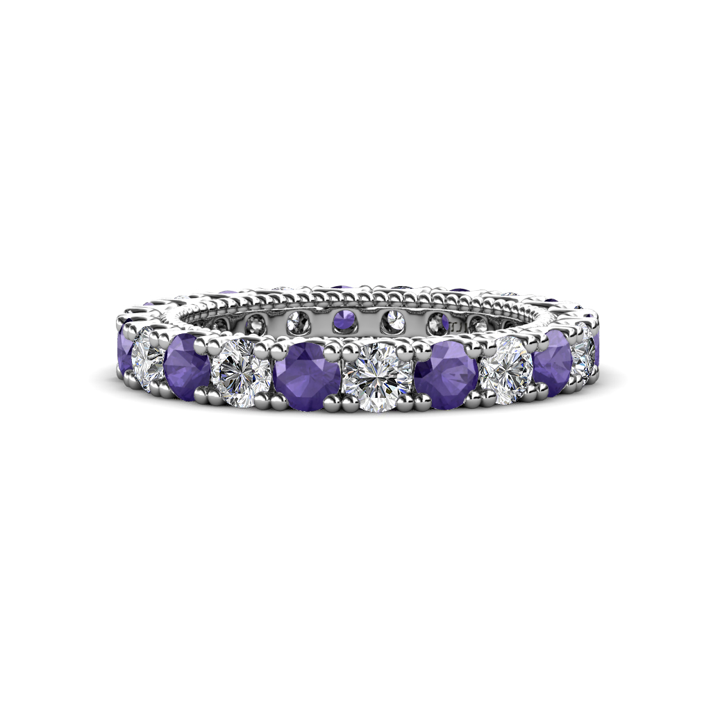Ellen 1.82 ctw Iolite and Lab Grown Diamond Eternity Band 