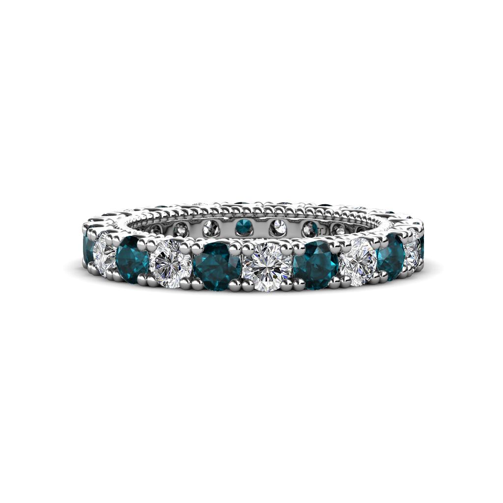 Ellen  1.98 ctw London Blue Topaz and Diamond Eternity Band 