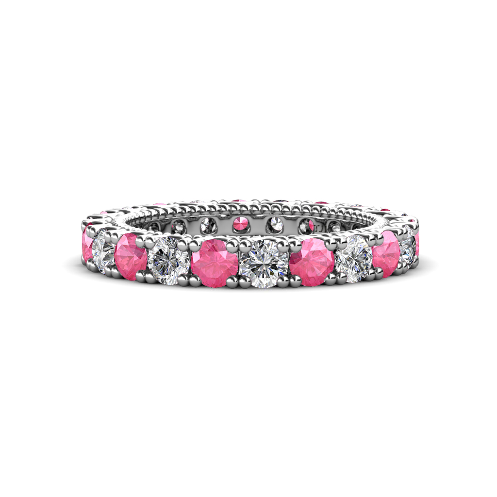 Ellen 1.82 ctw Pink Tourmaline and Lab Grown Diamond Eternity Band 