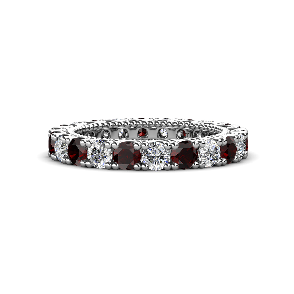 Ellen  2.15 ctw Red Garnet and Diamond Eternity Band 
