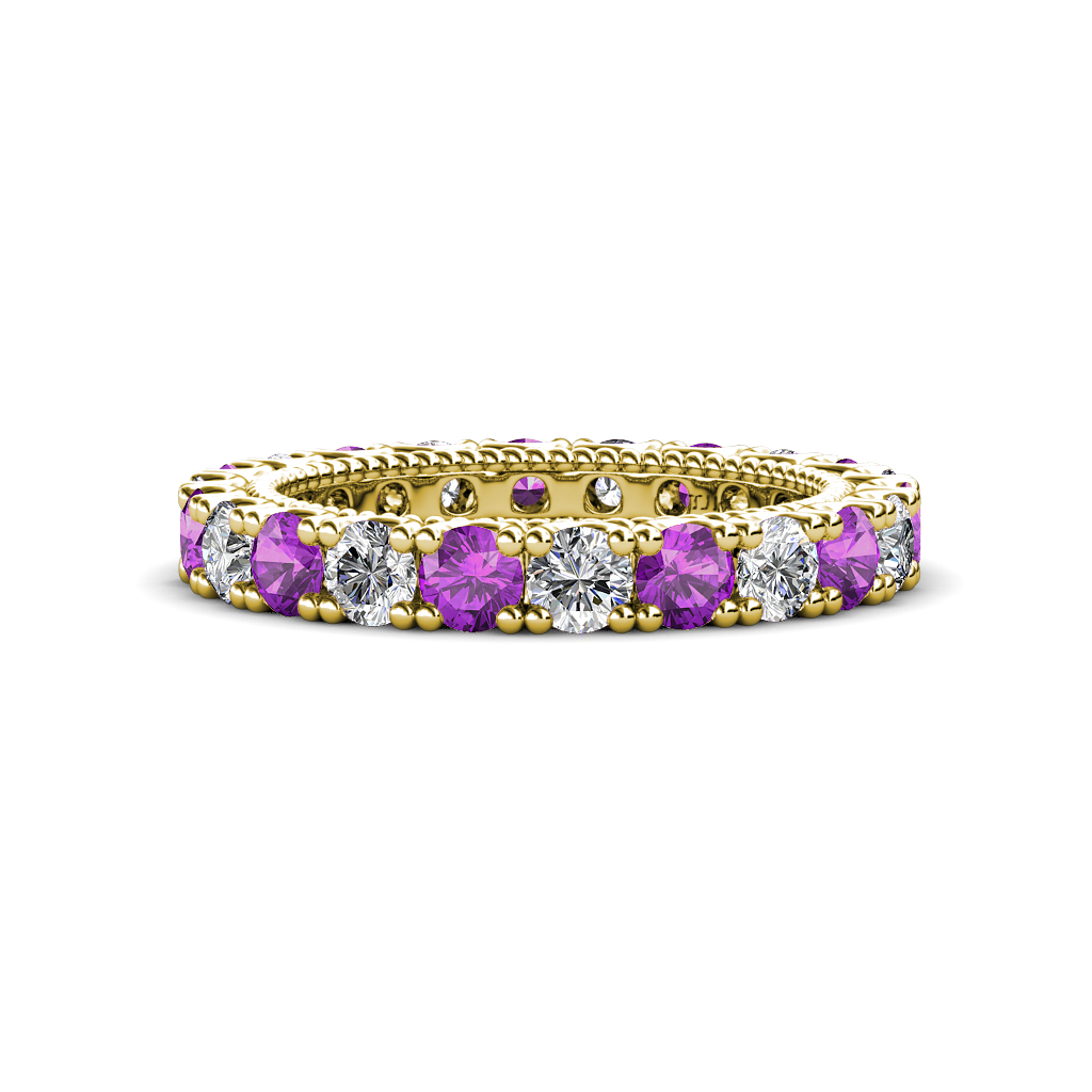 Ellen 1.82 ctw Amethyst and Lab Grown Diamond Eternity Band 