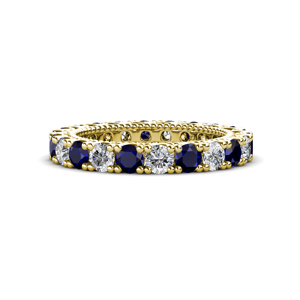 Ellen  2.20 ctw Blue Sapphire and Diamond Eternity Band 