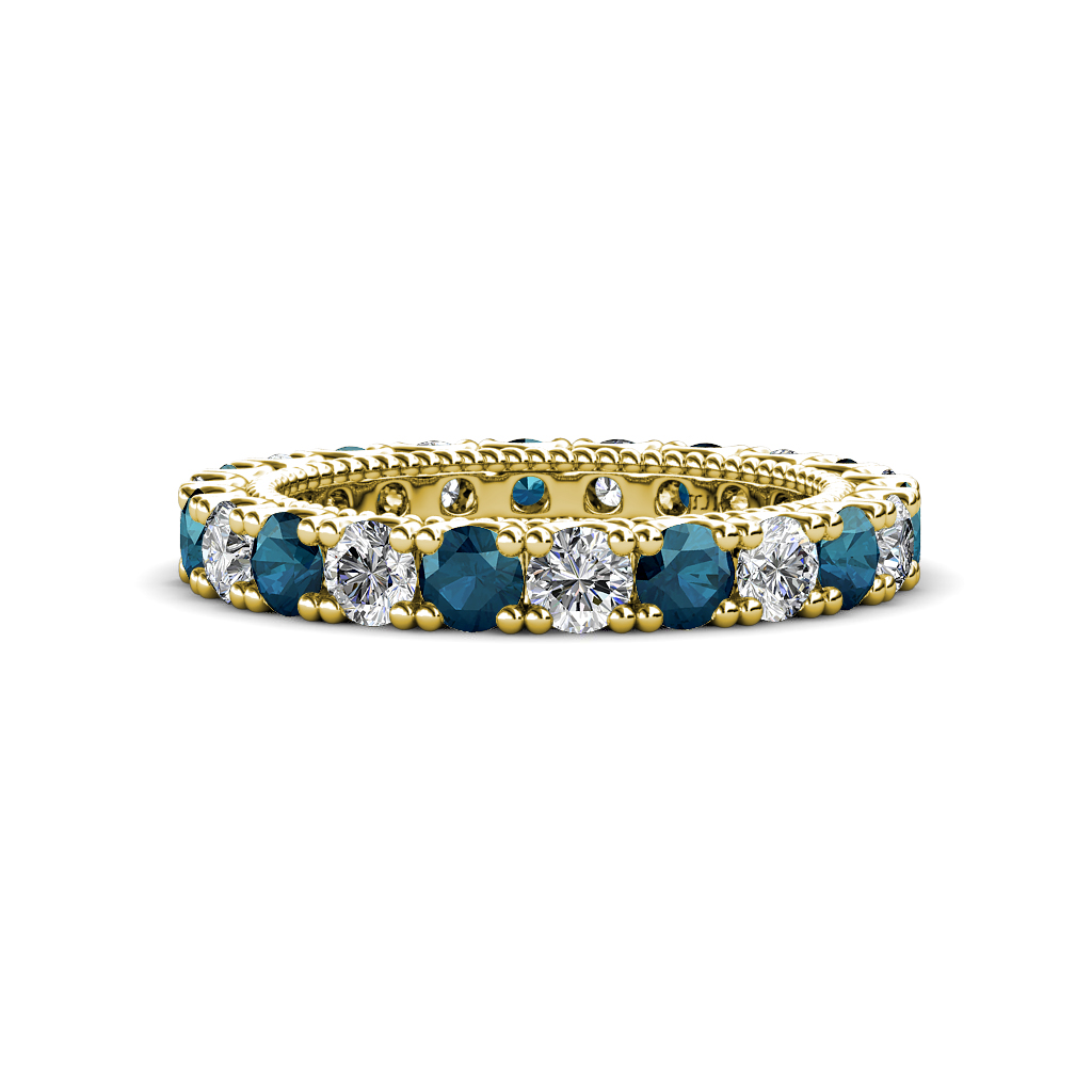 Ellen 1.98 ctw Blue and White Diamond Eternity Band 