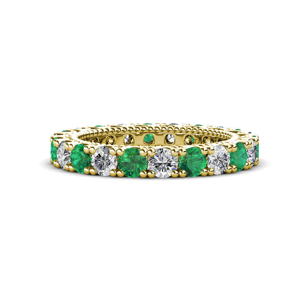 Ellen  1.82 ctw Emerald and Diamond Eternity Band 