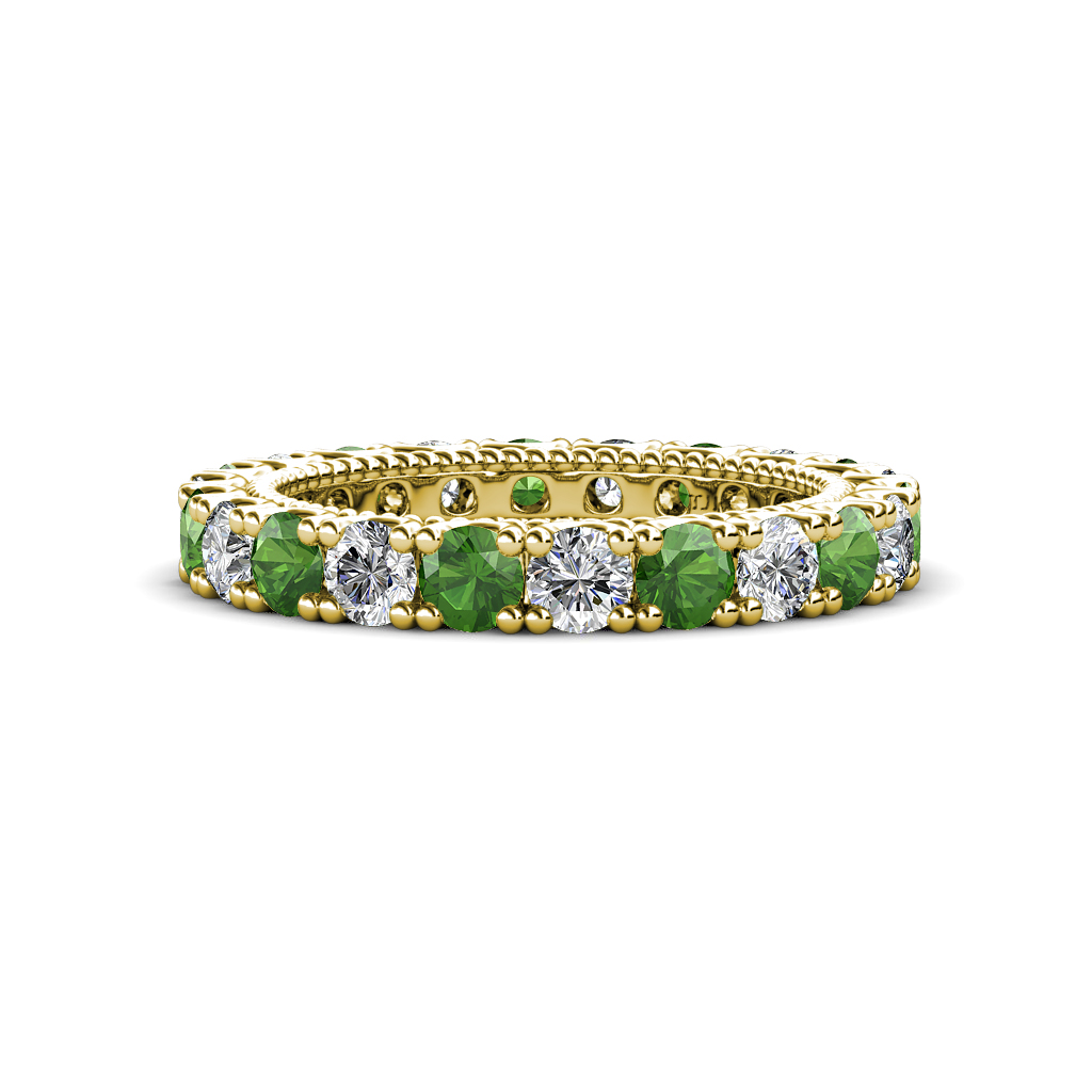 Ellen 2.15 ctw Green Garnet and Lab Grown Diamond Eternity Band 